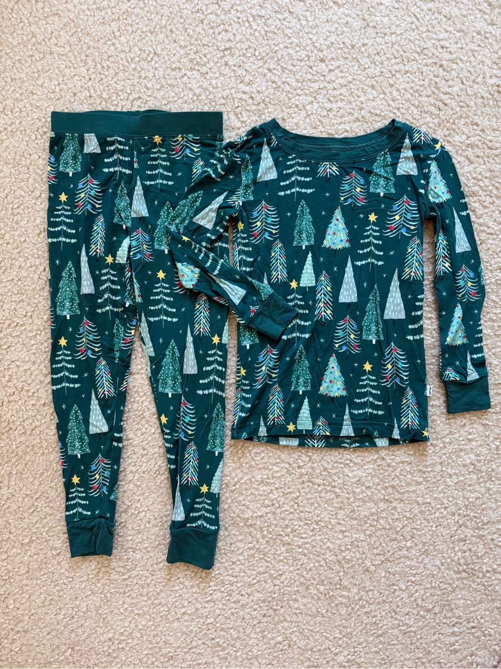 Little Sleepies 3T Christmas Trees 2 Piece PJ Set Long Sleeve